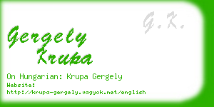 gergely krupa business card